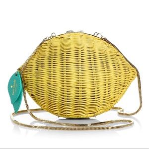 Kate Spade: Wicker Lemon Clamshell Clutch
